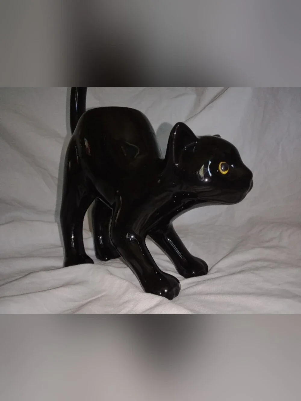 Vintage Retired Halloween Scared Kitty Cat Candle Holder PartyLite 9 3/4